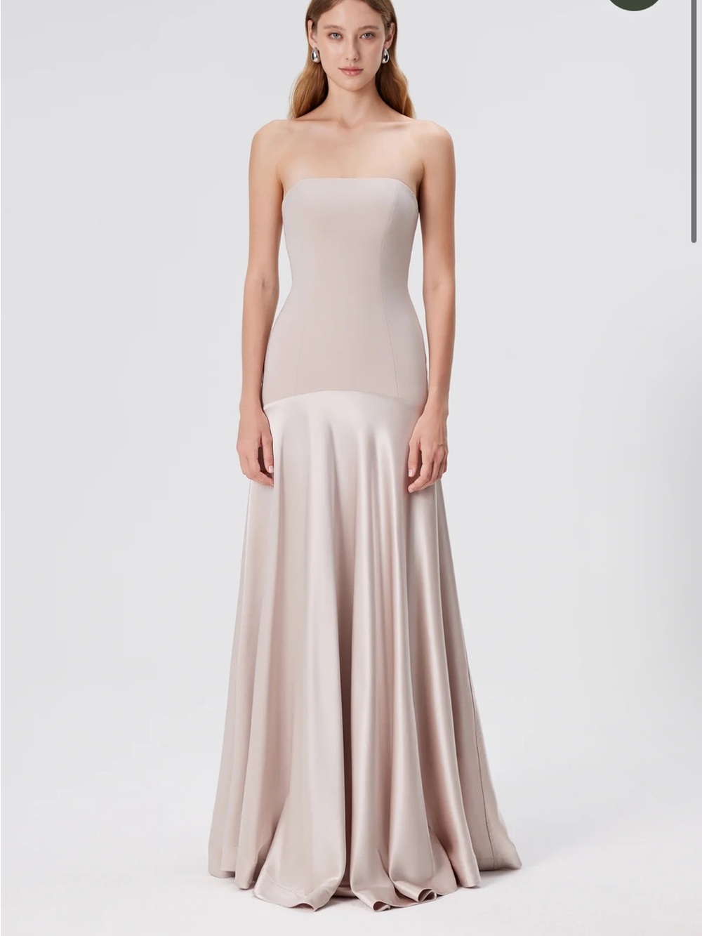 Strapless Satin Mermaid Gown in Soft blush